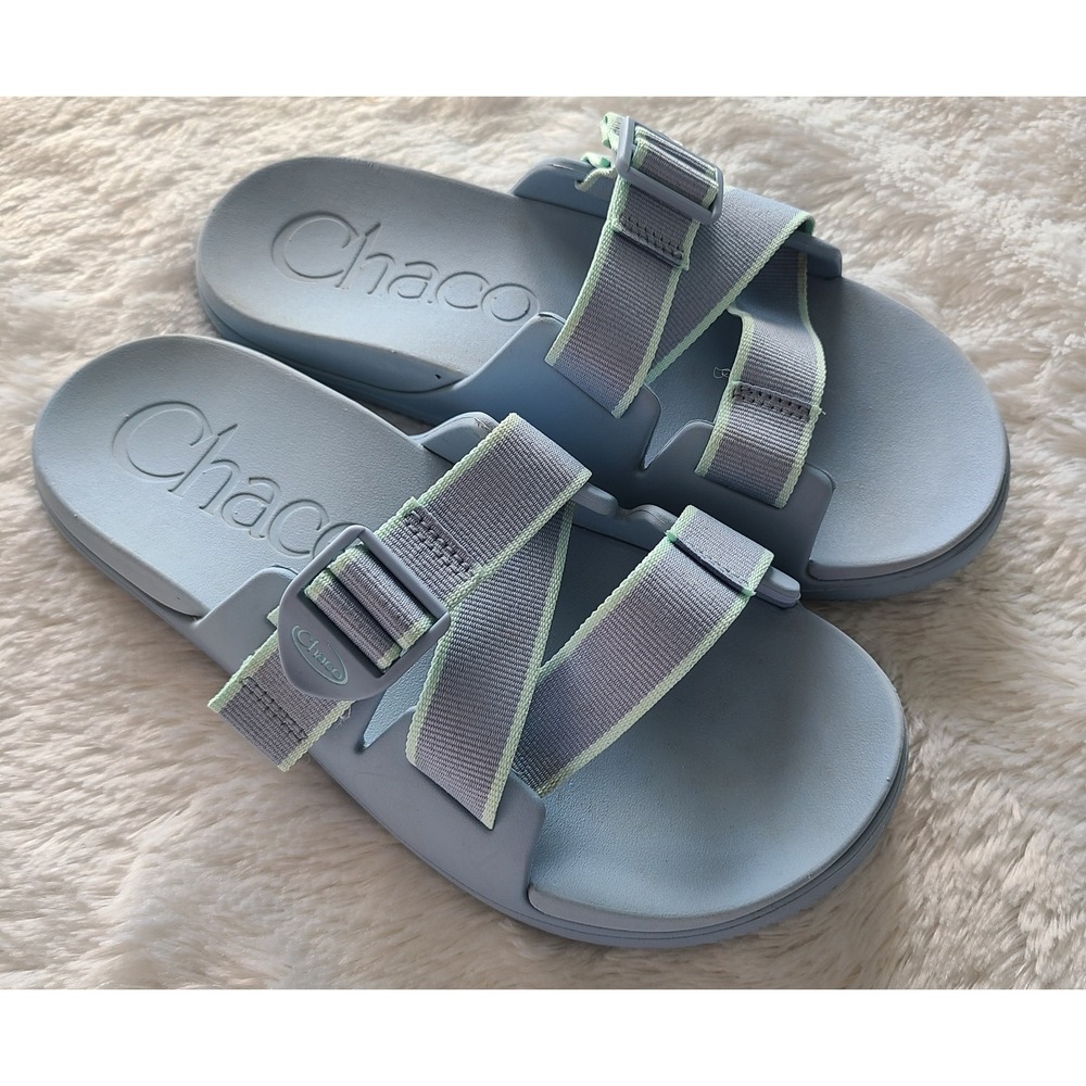Chaco Chillos Slide Sandals Womens 9 Light Blue Mist Z-Strap Sport Slides